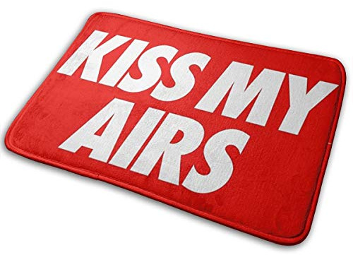 Fußmatte mit Aufschrift Welcome Mat For Home Entrance Kiss My Airs, rutschfeste Fußmatten für Haus, Innenbereich, Außen, Eingang, Teppich, 50 x 80 cm