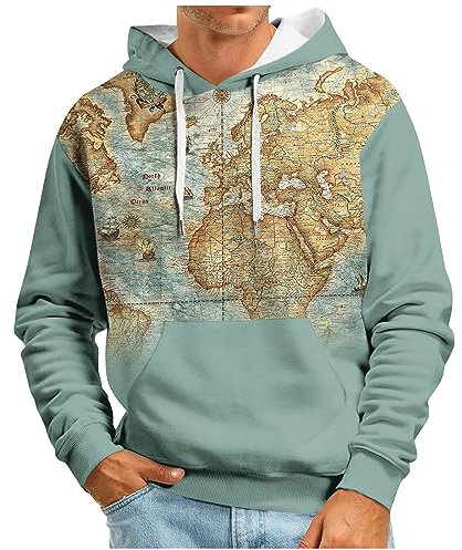 LSAltd Herren T Shirt Herren Hemd Kurzarm Zipper Hoodie Langarmshirts Für Herren Poloshirts Für Herren Kapuzenpullover Herren Hoodie Herren Hoodie Damen Oversize Sweatshirt Herren(4-Light Blue,XL)
