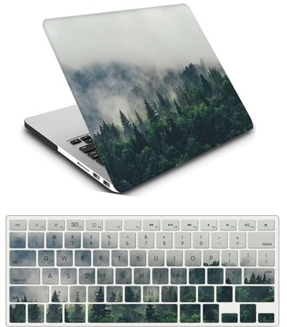 Hülle Case Kompatibel mit MacBook Air 13 Zoll 2017 2016 2015 2014 2013 2012 2011 2010 Freisetzung A1466 A1369, Ultradünne Plastik Hartschale Schutzhülle & Tastaturschutz, Grüne Bäume