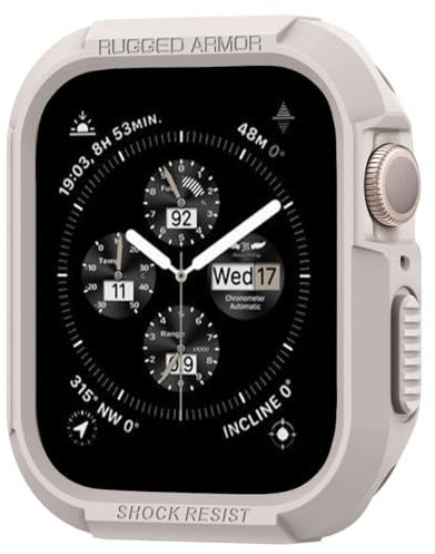 Spigen Cover Rugged Armor Compatibile con Apple Watch Series per 9/8/7 45mm e Series per 6/SE/5/4 44mm - Dune Beige