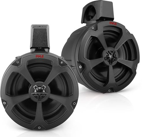 Pyle Water-Resistant Bluetooth Speakers - 1200 Watts Maximum Speaker Power, Amplified Vehicle Speaker System for ATV, UTV, 4x4, Jeep, 2-Way Full Range Stereo Sound Reproduction