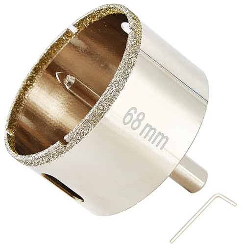 DaduoRi Diamant-Lochsäge 68mm mit Zentrierbohrer, 68mm Fliesenbohrer Diamant für Marmor, Granit, Keramik, Porzellanfliesen, Nassanwendung