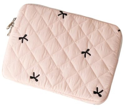 Attria Cute Bow Graphic Carrying Laptop Bag Y2K Preppy Laptop Sleeve Case Bag Kawaii Pad Computer Protect Case Pouch (15-15.6 inch,Pink)