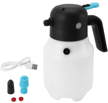 Pulverizador de Espuma Presurizado Inalámbrico, Botella Pulverizadora de Espuma Eléctrica de PP de 2000mAh y 1,8l con Batería de Litio para Lavado de Coches y Riego de Flores