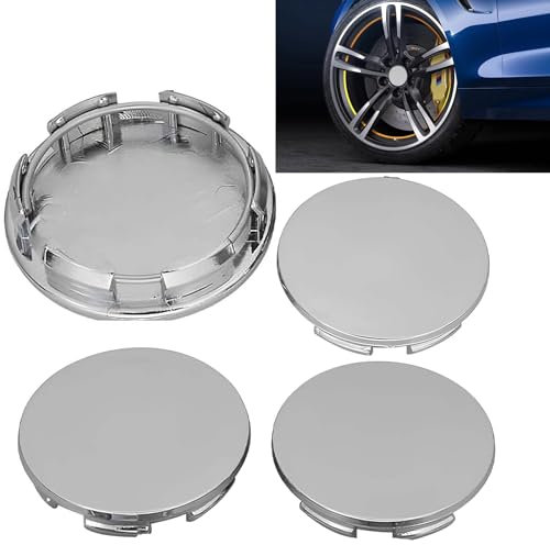 mohito 4 Pièces Centre de Jante Capuchons, Plastique ABS Cache-Moyeu OD 56mm ID 53mm, Cache Moyeu Centre de Roue, Jantes Enjoliveurs Accessoires pour Voitures, Argent