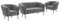 MEBLINI Mini Sofa Set 2-1-1 für Wohnzimmer - Mini Lounge für vier Personen - Küchensofa - Sofa Klein - Sitzgarnitur - Polstergarnitur - Sofagarnituren - EMILIA - 2+1+1 - Hellgrau Samt