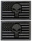 Aufnäher mit amerikanischer Flagge, bestickt, taktische Moral, Militär, Klettverschluss, für Hüte, Rucksäcke, Westen, Jacken, Militäruniformen (schwarz mit Totenkopf), 2 Stück