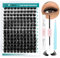 GEMERRY Kit Pestañas Postizas Individuales DIY Kit De Extensión De Pestañas Individuales con 200D 10-18mm Pestañas Pelo a Pelo y Pegamento Pinzas Extension Pestañas Kit(200D-0.07D-10-18mm-Set)