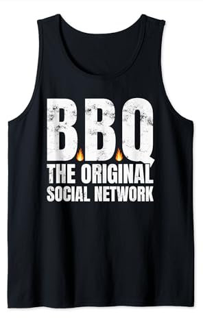 Funny BBQ Smoker T Shirt Campfire Grilling Social Network Tank Top