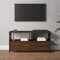 Iiaky TV-Schrank Braun Eichen-Optik 90x33x45 cm Holzwerkstoff & Eisen Lowboard, Fernsehschrank,Fernsehtisch, für Wohnzimmer, Industrie-Design