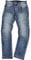 Men's Distressed Denim Jeans with Paint Splatter Design, Stone Wash Blue (UK, Waist & Inseam, 38, 33, Blue)
