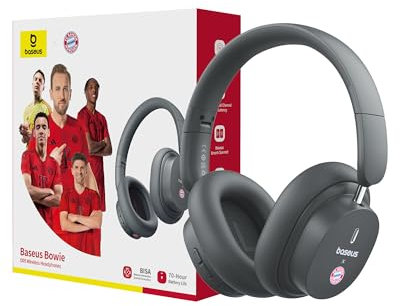 Baseus D05 Bluetooth Kopfhörer Over Ear über dem Ohr mit kraftvollem Bass, 50 Stunden Spielzeit, ENC-Anrufklarheit, Geräuschisolierung, bequemer Passform, leichtem, faltbarem Kopfhörer