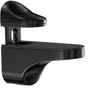 Support d'étagère en verre réglable, support rectangulaire robuste pour étagères en verre de 3 mm à 22 mm, pinces de fixation murale (noir)