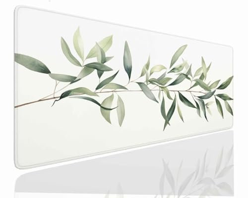 Tapis de Souris XXL 1200x600x4mm Grand Tapis de Bureau Tapis de Souris Gamer Tapis Bureau Gaming Antidérapant Résistant à l'eau, Tapis Souris XXL Mouse Pad Mat Blanc sous-Mainm, Clavier Souris J-1154