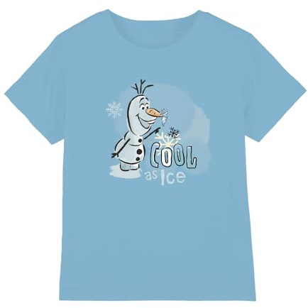 Frozen Olaf and Bruni The Fire Spirit are Cool As Ice Unisex Kids T Shirt, Light Blue, 12-13 Years