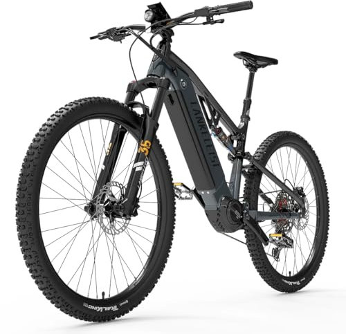 LANKELEISI GT800 E-Bike Herren 29 Zoll Mittelmotor Elektrofahrräder Ebike mit 960Wh 48V Akku, Reichweite bis zu 150KM, 12-Gang E-Mountainbike für Urban, Trail & Kies (Grau)