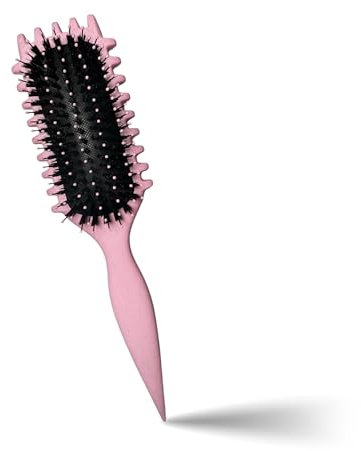 Lockenbürste,Curly hair brush Locken mit Zinken definieren Stylingbürste define styling brush Locken Trennung für definierte Locken reduziert Ziehen Essential Styling Haarkamm für Frauen (Rosa)