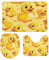 Ente Badematten Set 40x60 Badezimmerteppich-Set absorbierend 3-teiliges Maschinenwaschbar Badvorleger für Wohnzimmer, Schlafzimmer, Toilette