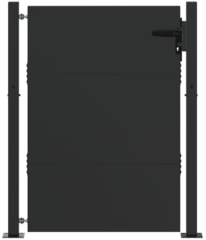 vidaXL Puerta de Seguridad Moderna para el Jardín - Protección Exterior para Tu Propiedad, Cerca, Límite del Hogar, Entrada, Acceso Resistente a la Intemperie y División Exterior