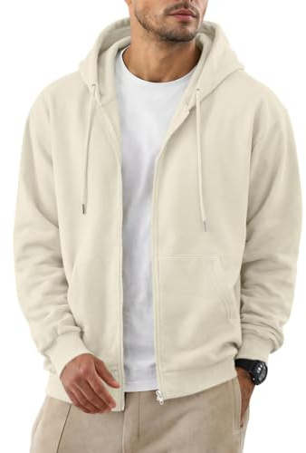 ORANDESIGNE Felpa con Cappuccio Uomo Hoodie con Zip Comoda Giacche in Pile Sottile Autunnali e Invernali Cappotto con Cerniera