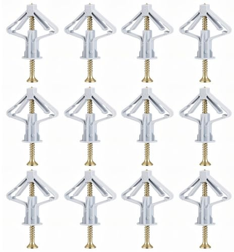 50 Stück Hohlraumdübel Butterfly Rigipsdübel Gipskartondübel Rigips Dübel mit Schrauben Trockenbau Spreizdübel m8 Plasterboard Fixings für Rigips Gipskarton Rigipsplatten Gipsfaserplatten Hohlwand