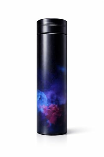 JRD Termo Inteligente 450 ml – Botella Térmica de Acero Inoxidable con Pantalla LCD | Doble Pared | Filtro de Infusiones de Gran Capacidad | Tapón Estanco | Libre de BPA–5 Colores (negro)