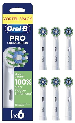 Oral-B Aufsteckbürsten Pro CrossAction 6er | Original Zahnbürstenaufsatz für Elektrische Zahnbürste, Gründliche Plaque-Entfernung Und Überlegene Zahnreinigung