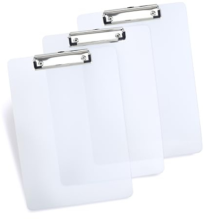 Rapesco 1824 Business Pack: 3 Klemmbretter, A4, Weiß Matt Transparent