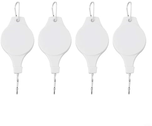 Nexbrill 4 ganci regolabili per appendere piante, sistema di puleggia retrattile, in acciaio inox, corda di nylon, per interni ed esterni, giardino, balcone, mangiatoia per uccelli, 1 kg-8 kg