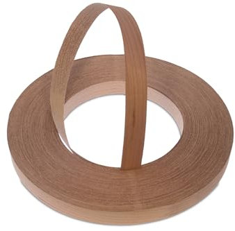 WoodPress 22 mm Kirschholz Vorgeklebtes Furnier-Randband - 50m Rolle für die Industrie Gehobene Qualität - Eisen-On Holz für Einfache DIY-Anwendung