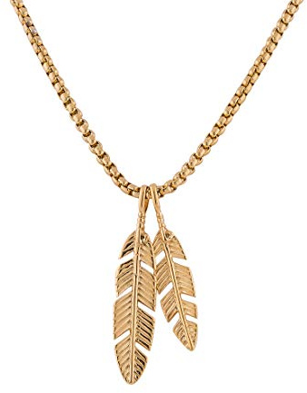 Akitsune Levitas Anhänger inkl. 90cm Kette | Halskette Damen Herren Edelstahl Flügel Feder Stylisch - Gold