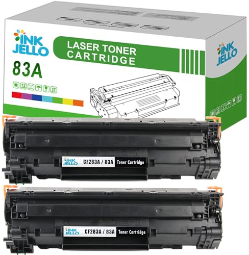 InkJello Toner Cartridge For Printer, Compatibile with HP LaserJet Pro M201dw M201n MFP M125a MFP M125nw MFP M125rnw MFP M127fn MFP M127fp MFP M127fw MFP M225dn MFP M225dw CF283A (Black, 2-Pack)