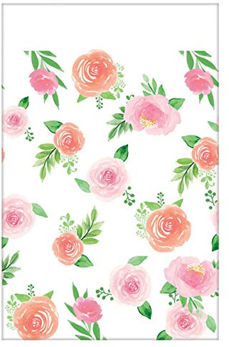 amscan 572165 - Floral Baby Shower Paper Party Table Cover - 1.3m x 2.6m
