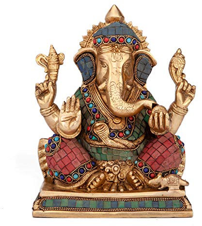 Bodhi Ganesha Statue Mehrfarbig, ca. 20 cm
