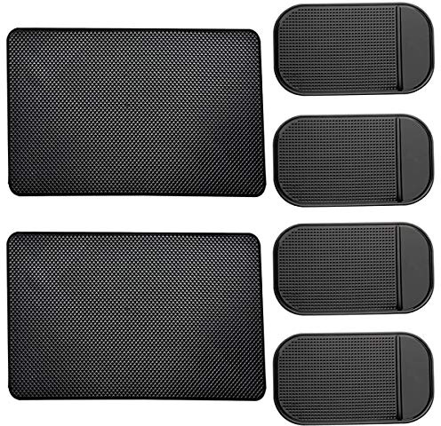 Lot de 6 tapis antidérapants en latex pour tableau de bord de voiture, antidérapants, résistants à la chaleur, pour téléphone portable, voiture, lunettes, pièces, CD, appareils électroniques, GPS