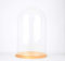EMH Cloche circulaire en verre soufflé à la bouche avec base naturelle 40 cm