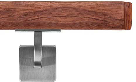 Handlauf Holzhandlauf VKT 42 x 42 mm Wandhandlauf Nussbaum Halter eckig 280 cm 3 Halter