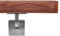 Handlauf Holzhandlauf VKT 42 x 42 mm Wandhandlauf Nussbaum Halter eckig 280 cm 3 Halter