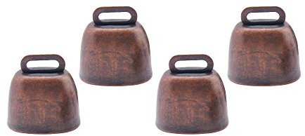 Nifocc 4 campane in rame per cani e gatti, per animali domestici, mucca, cavallo, pecora, pascolo, piccole campane in ottone, campane anti-smarrimento, campane per animali - bronzo rosso