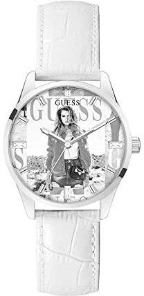 GUESS Watches Ladies g icon Damen Uhr analog Quarzwerk mit Leder Armband GW0289L1