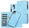 Wallet Case for iPhone XR, Magnetic Detachable PU Leather Flip Wallet Case for iPhone XR[Card Slot][Wrist Strap],Light Blue