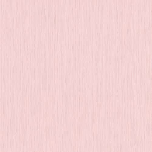 Papier peint rose clair pour chambre fille | Tapisserie avec rayures fines subtiles | Papier peint intissé rayé couloir et chambre