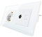CNBINGO Enchufe Schuko de cristal empotrado con combinación CAT6 red TV, enchufe individual blanco, enchufe de pared simple con marco de cristal