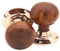 Infinity Decor Pure Ebony Wood & Rosewood Door Knobs/Wooden Bun Victorian Mortice Rim Knob/Solid Brass Rose Plate Polished Nickel Finish (Rosewood Bun)