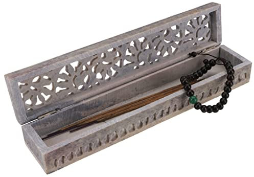 GURU SHOP Specksteinschachtel, Handgefertigte Box aus Speckstein, Potpourrie Aufbewahrung - Ranke 1, 4x5x26 cm