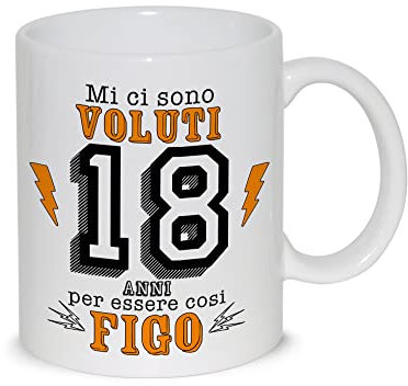 thedifferent Tazza Colazione Latte thè Mug Relax con grafica - Mi ci sono voluti 18 diciotto Anni per essere cosi figo - idea regalo Compleanno Natale Papà padre nonno zio amico