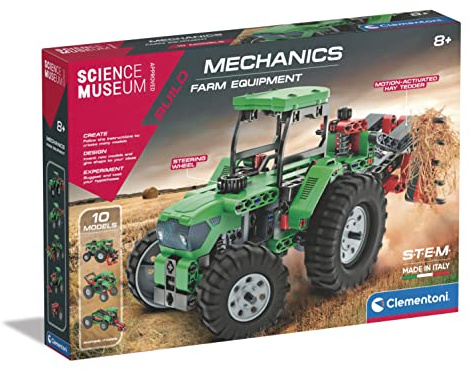 Clementoni- Science Museum Mechanics: Farm Vehicle Building Set, Learn Through Building & Playing, (8 Years+)