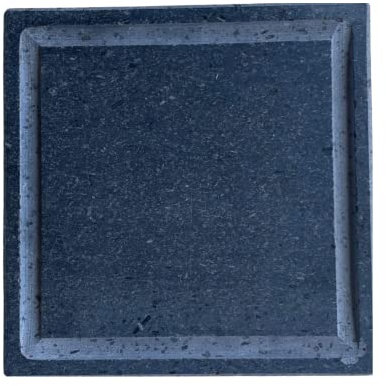 Mottiwood Plato de cocina cuadrado de piedra de lava con desagüe, 25 x 25 cm, ahumado