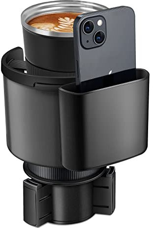 TYKOR Car Cup Holder Expander, Cup Holder Expander for Cars with Adjustable Insert, Fits Stanley 0.4/0.47/0.75/0.89/1.2L, Other Large Drink Bottles 0.4-1.5 L (7.0-10.7 CM)