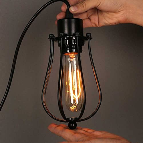 Chao Zan Schwarz Kronleuchter Pendelleuchte Vintage Hängelampe Industriedesign Antike Suspension Eisen Metall E27 Retro Deckenleuchte Deckenlampe Hängeleuchten Käfig Esszimmer Küche Schlafzimmer
